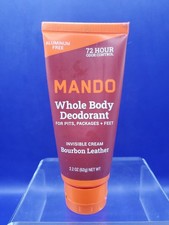 Mando Whole Body Deodorant Invisible Cream Bourbon Leather 72hour 2.2oz New