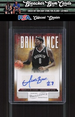 2012-13 Panini Brilliance 94 Andray Blatche Marks of Brilliance Auto #/199