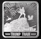 Trump 1 Oz .999 Fine Silver Square 2024 Trump Train Silver Bar BU Coin MAGA 47