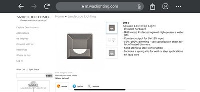 WAC 2061-30BS Recessed Light Fixture 12 Volt Bronze Stainless Steel