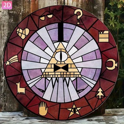 Gravity Falls Bill Cipher Retro Aluminum Tin Metal Signs Home Décor 8x8 