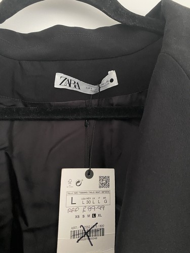 ZARA DAMAS NEGRO ESMOQUIN ESTILO MONO TALLA GRANDE, 14 TRAJE REINO UNIDO - Imagen 5 de 13