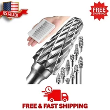 10 Pcs Carbide Burr Set 1/8" Shank Compatible with Dremel Bits Rotary Tools Atta