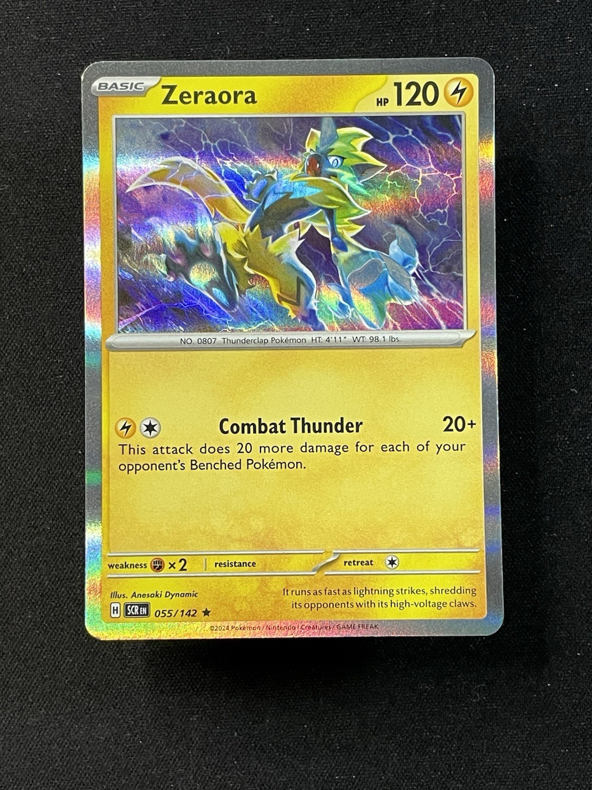 Zeraora 55/142 Rare Holo Stellar Crown Pokemon NM TCG