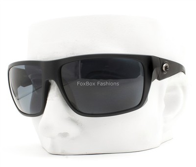 Costa Del Mar Fly Line Sunglasses Matte Black Gray Polarized Plastic 580P wcase 