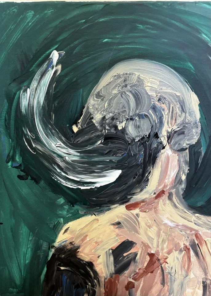 Pintura surrealista acrílica original, sobre lienzo 16x20 pulgadas Foto 3 de 3