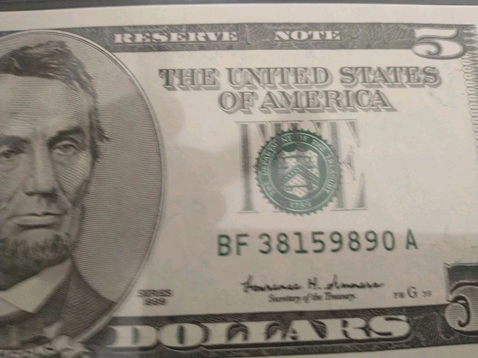 1999 $5 Federal Reserve Note PMG 66EPQ Gem Uncirculated. Atlanta #BF38159890A - Image 4 of 4