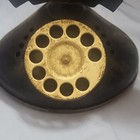 Vintage Black Metal Rotary Dial Desk Telephone w/ Gold Dial Plate & Cord — photo 6