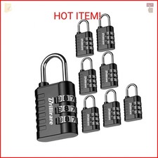 Brillirare 8 Pack Combination Lock, 3-Digit Waterproof Keyless Padlock, Zinc All