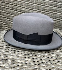 Mid Century Vintage Borsalino Alessandria Fur Felt Fedora Hat Homburg 4 1/2 58cm