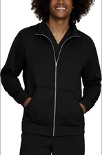 Urbane Performance Tailored Fit Strtch Zip-Front Scrub Jacket for Men Black XL