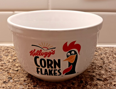 Vintage 1999 Kellogg's Corn Flakes Ceramic Cereal Bowl Collectible Breakfast