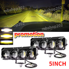 2pcs 5 Inch 200w Led Work Light Cube Pods Amberyellow Offroad Driving Fog Spot
