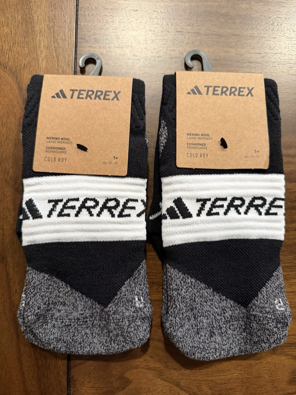 Adidas Terrex Cold Rdy Marino Wool Socks IW6240 Hike Trail Snow Ski 2 Pair LOT S