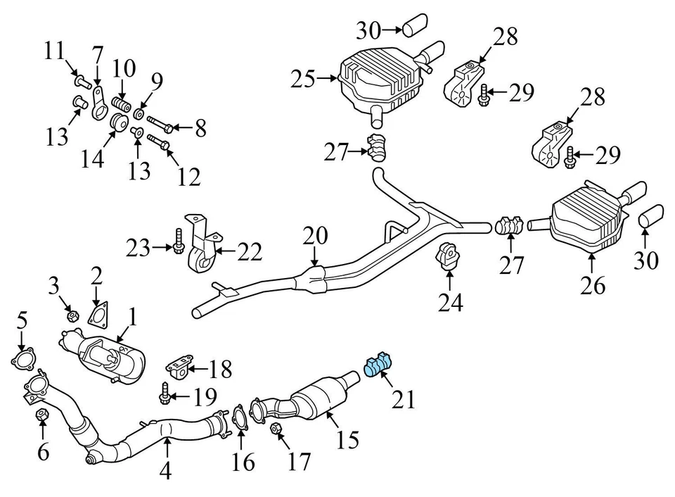 AUDI A5 QUATTRO 2010-2017 - Abrazadera de escape 1K0253141P Foto 3 de 4