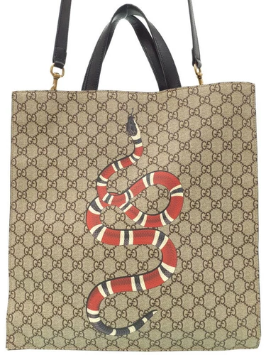 gucci Snake Print Soft GG Supreme 2WAY bg19412