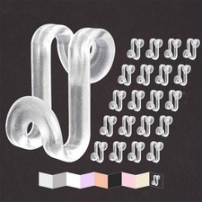 60 PCS Clothes Hanger Connector Hooks Outfit Extender Clips Cascading Clear