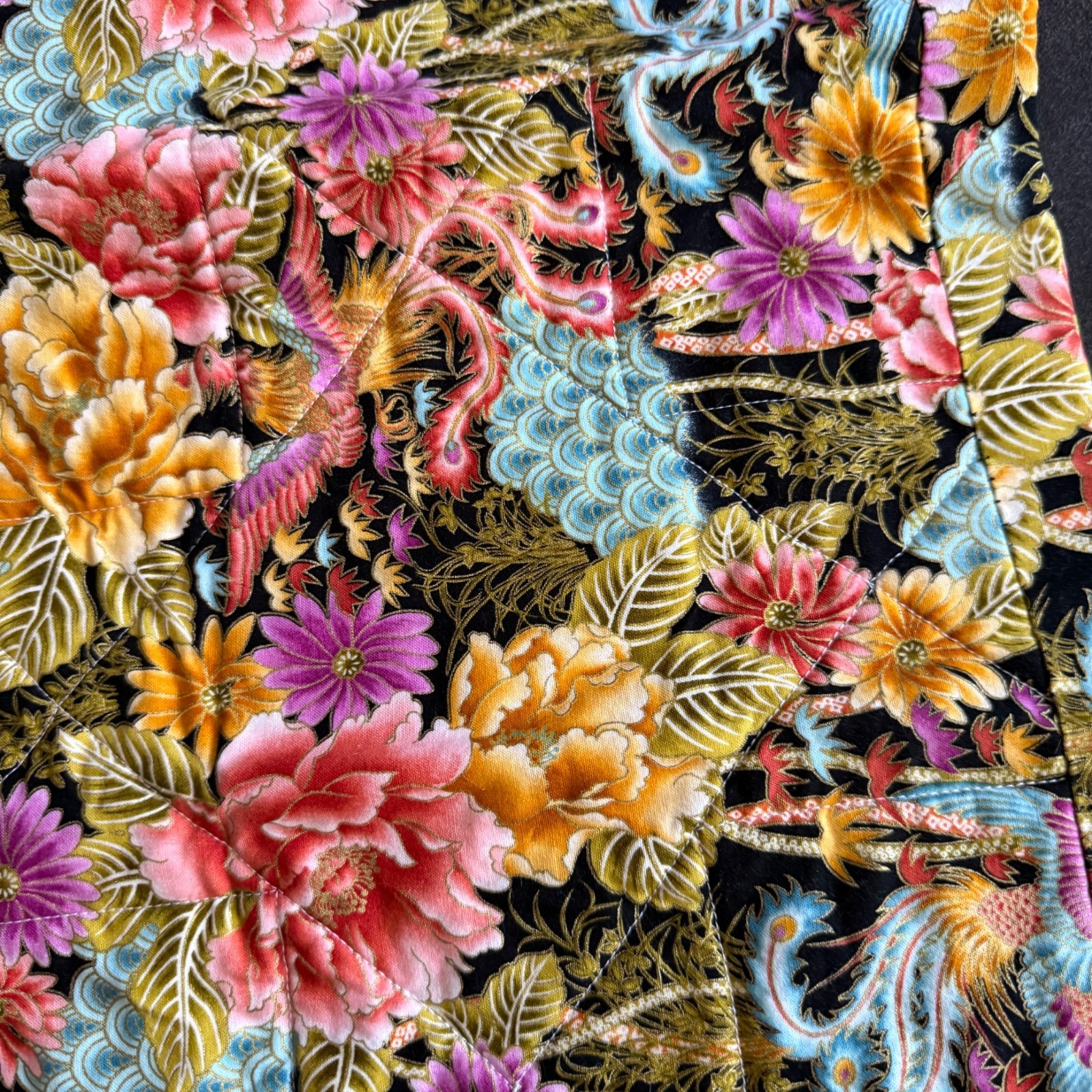 Patchwork Floral Quilted Foldover Case with Pocket - image 7