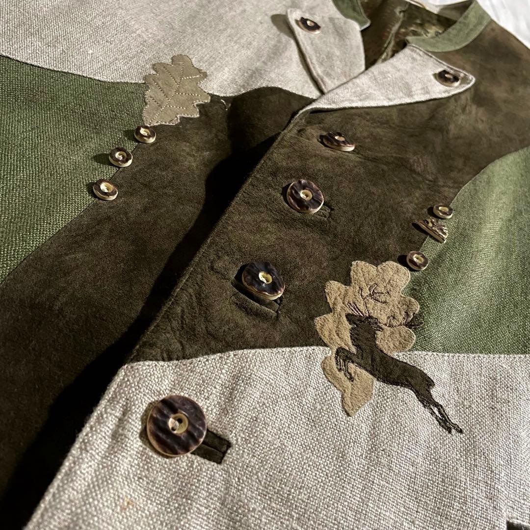 USED VINTAGE TYROLEAN PATCHWORK LINEN JACKET BY K… - image 6