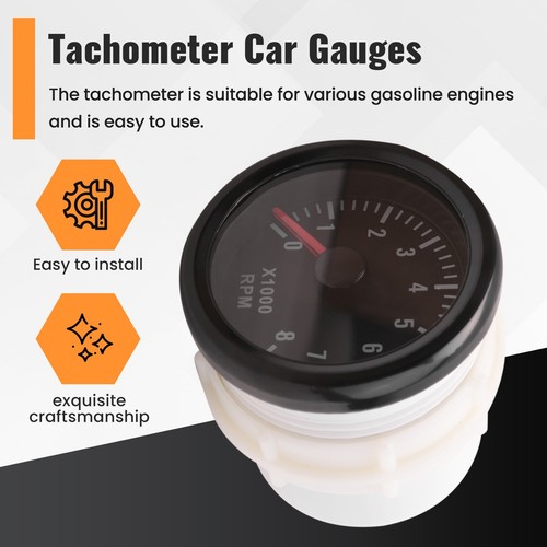 Tacómetro eléctrico 52MM 0-8000 RPM 2 pulgadas RPM velocímetro para 2 3 4 5 6 82538 - Imagen 4 de 7