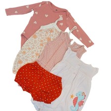 Infant Girls Pink Clothing Bundle 6-9 Months 100 Cotton Carters H M Honest