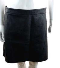 Zara Basic Collection Black Faux Leather Mini Skirt Side Snap Fastening Size L