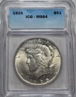 1925 P Peace Silver Dollar. ICG MS64. A0937.