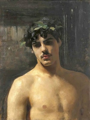 John Singer Sargent Man Wearing Laurels Canvas Print 8x10 Giclee Wall Art Decor