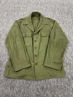 Vtg Military Shirt Men Large Sateen Green OG-107 Utility Type 1 Vietnam War 1960