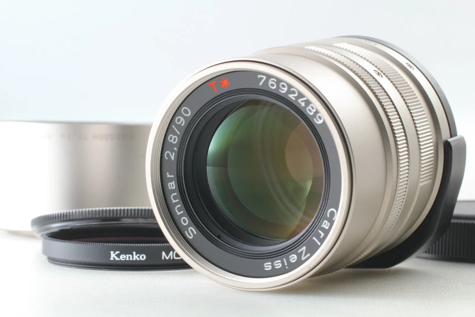 w/ Hood [ MINT ] CONTAX Carl Zeiss Sonnar T* 90mm f2.8 for G1 G2 Lens From JAPAN - Image 2 of 4
