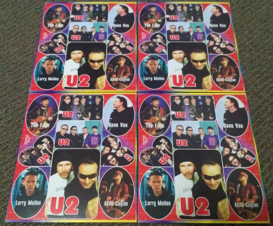 U2 STICKERS, 4 SHEETS