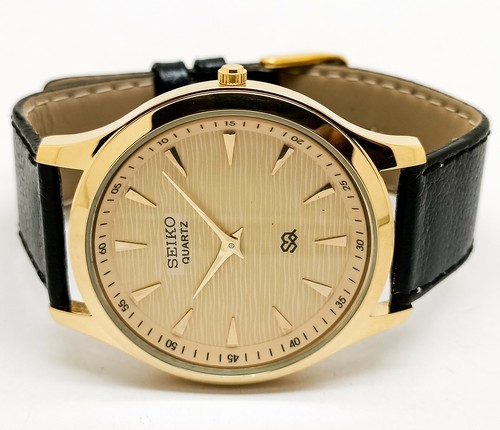 seiko quartz men's gold plated japan made wrist watch run order | eBay