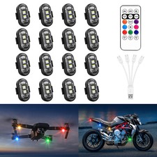 16 PCS LED Strobe Lights 8 Colors USB Anti-Collision Led Flash Lamps