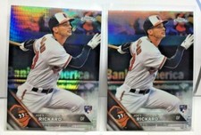 (2) Joey Rickard 2016 Topps Chrome Prism & Refractor Parallel RC Lot #41 ORIOLES
