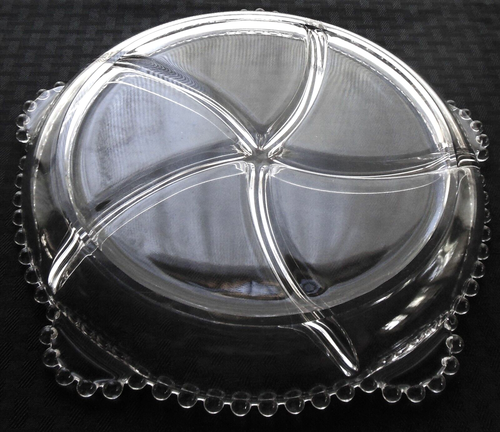 Imperial Glass Clear (Stem 3400) Candlewick 5 Part 5 Tab Handled 11" Relish Tray - Picture 3 of 8