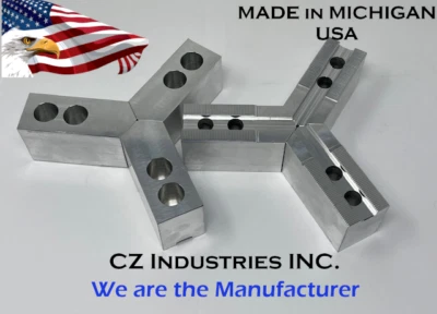 CZ INDUSTRIES 8" Alum Soft Jaw 1.5mm x 60° Serrated for B-208 Type Lathe Chuck 2.0" HT- 2 Sets