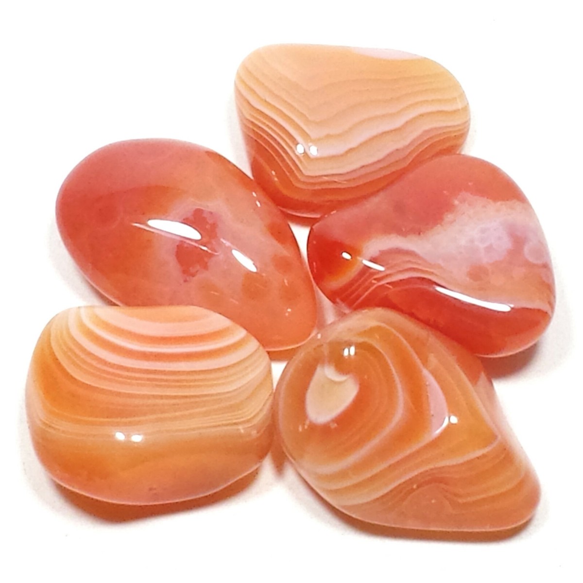 Apricot Orange Botswana Agate Tumbled Polished Stone, Pc Set, Avg Size 
