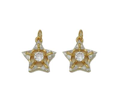 Gold Five Point Star Charm, Sku#Y712