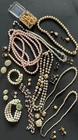 Vtg Gold & Silver Tone Faux Pearl Costume Jewelry Lot Bracelet Earrings Necklace