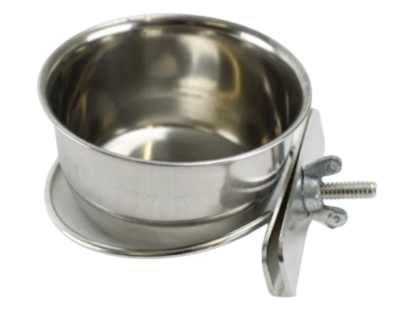 Edelstahlnapf mit Schraubbefestigung Futternapf Wassernapf Vogel Napf (D70)  | eBay.de