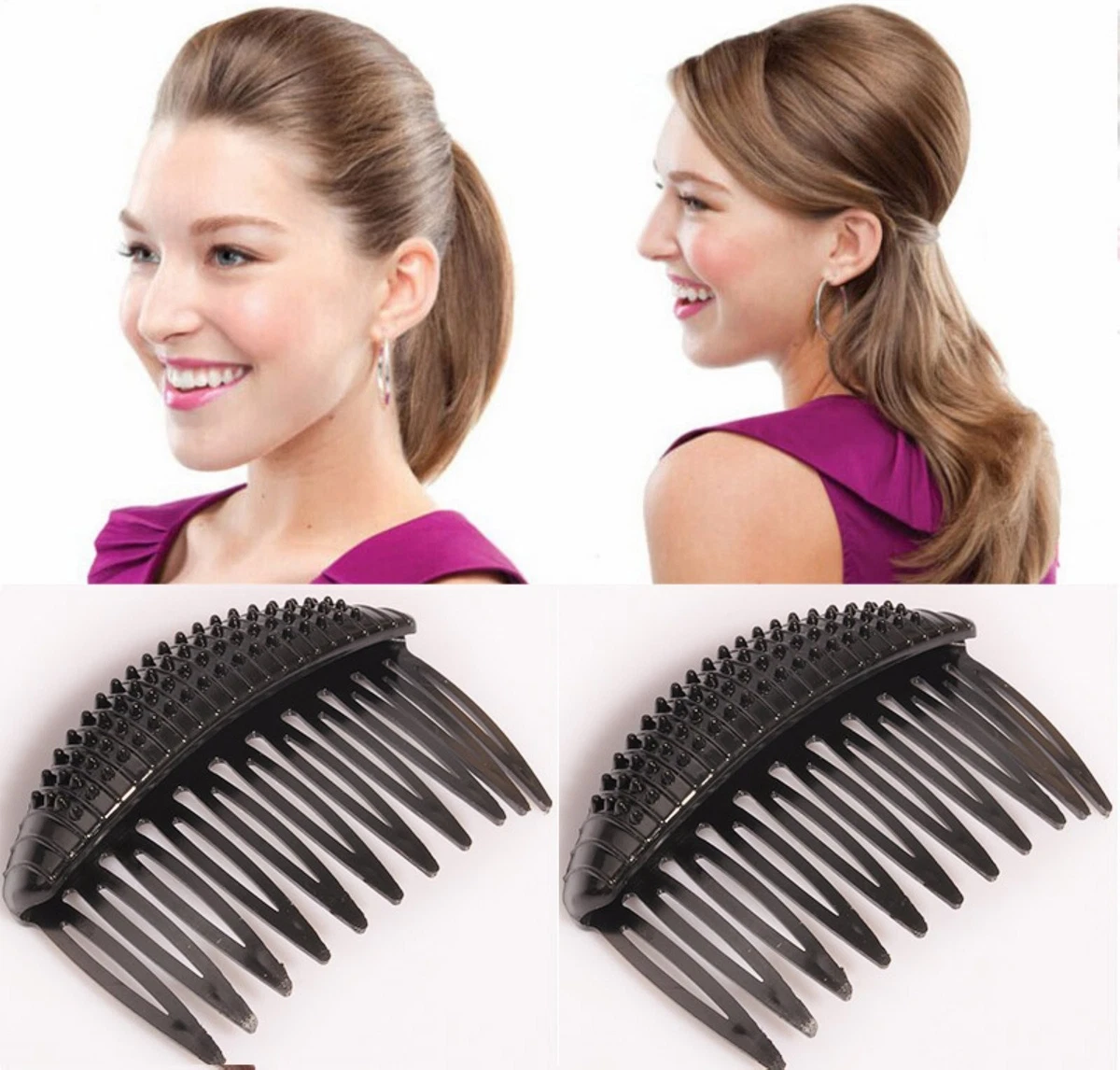 5 Women Hair Styling Bump It Up Volume Boost Comb Stick Bun Maker Braid Tool