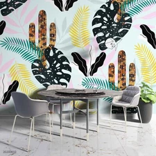 3D Plant Seamless Wallpaper Wall Mural Removable Self-adhesive Sticker4009
