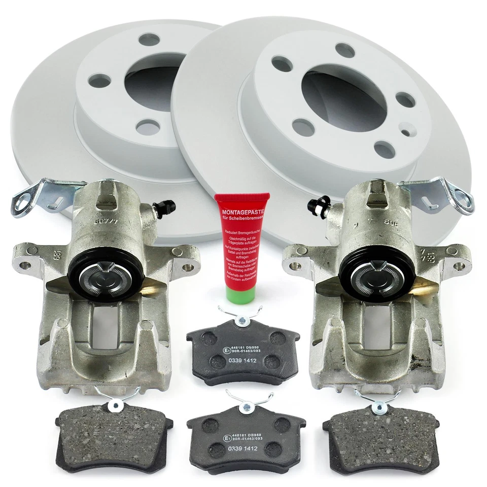 Bremssättel Bremsscheiben Bremsbeläge hinten für Audi A3 8L TT 8N VW Golf 4 Polo - Bild 2 von 4