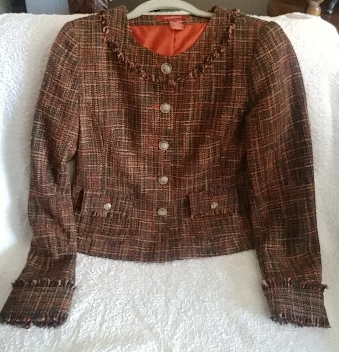 Sundance Multi Colored Tweed Button Cuff Jacket S… - image 7