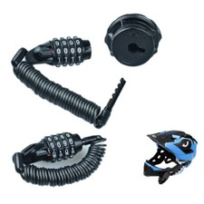 Motorcycle Helmet Lock Cable Black Tough Combination 4 Digit Password Anti-theft