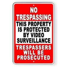 Property Protected By Video Surveillance Warning Security Camera  5 SIZES S060