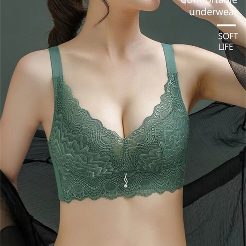 Lace Bras Sets for Women Comfortable Full Cup Solid Color Brassiere Crop Top Fem