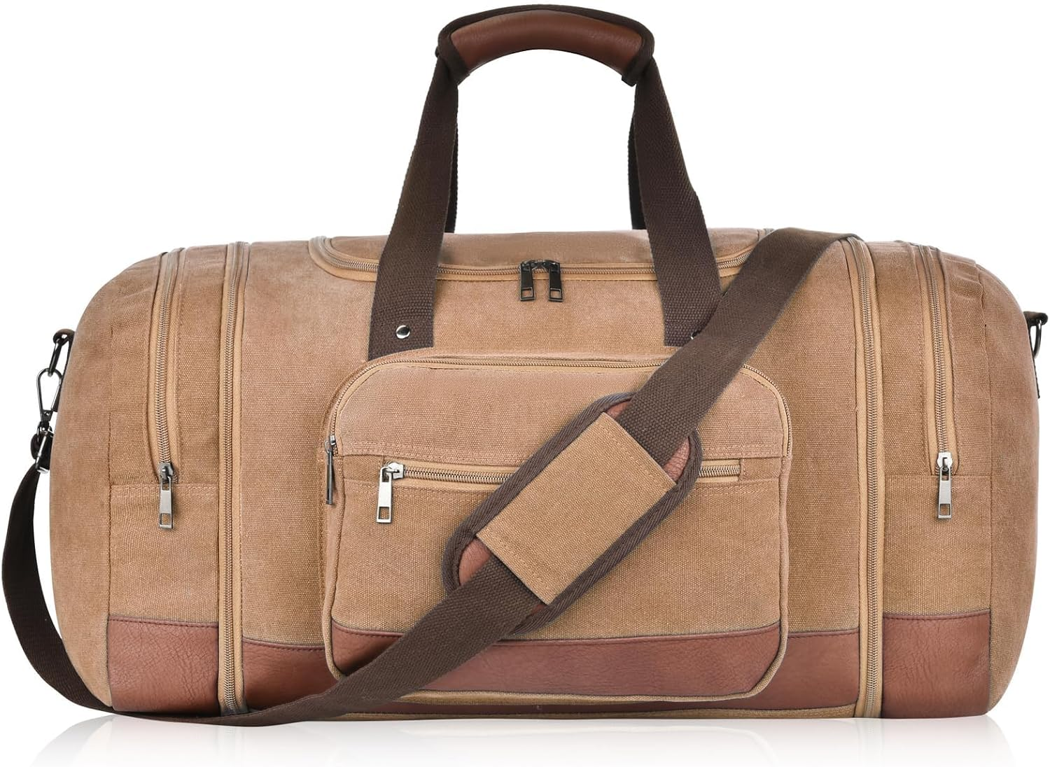 Expandable Canvas Duffle Bag for Travel Gym or Weekend Carry On