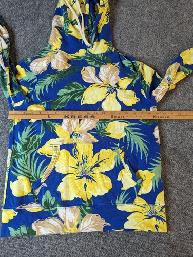 Polo Ralph Lauren Men's Royal Blue Multi Floral Spa Terry Pullover Hoodie (S) - Picture 8 of 9