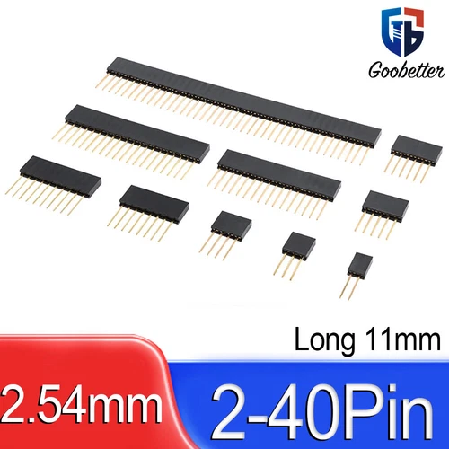 Buchsenleiste 2.54mm vergoldet weiblich Socket Pin Header 2-40Pin 2.54mm 0.1"